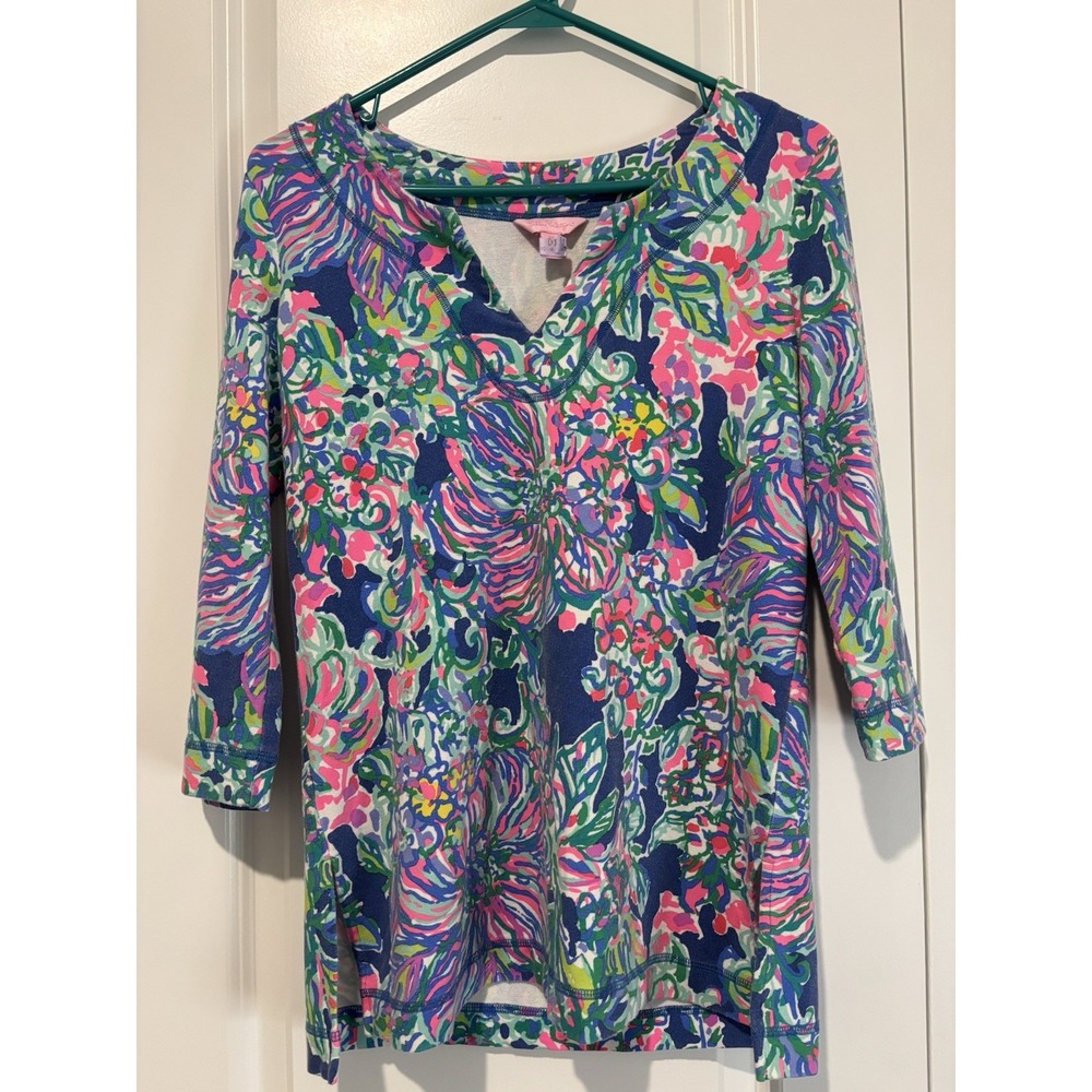 Lilly Pulitzer Justina UPF 50 Tunic Womens Size XS  V-Neck Top‎